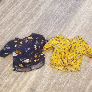 Toddler Girl Old Navy Floral Front Tie Blouses